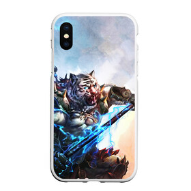 Чехол для iPhone XS Max матовый с принтом Warrior Zoomorph в Рязани, Силикон | Область печати: задняя сторона чехла, без боковых панелей | Тематика изображения на принте: mmorpg | perfect world | pw | амфибии | воин | древние | друид | жнец | жрец | зооморфы | идеальный мир | лучник | люди | маг | оборотень | паладин | пв | сиды | страж | стрелок | тени | шаман