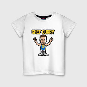 Детская футболка хлопок с принтом Chef Curry в Рязани, 100% хлопок | круглый вырез горловины, полуприлегающий силуэт, длина до линии бедер | Тематика изображения на принте: and1 | basketball | curry | game | golden state | nba | player | slam dunk | sport | stephen | streetball | team | warriors | баскетбол | баскетболист | игра | игрок | карри | мяч | нба | победа | слэм данк | спорт | стефен | тренер | чемпион