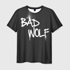 Мужская футболка 3D с принтом Bad wolf в Рязани, 100% полиэфир | прямой крой, круглый вырез горловины, длина до линии бедер | Тематика изображения на принте: bbc | dimension | dr who | jenna coleman | jodie whittaker | matt smith | relative | resolution | space | tardis | the doctor | time | галлифрей | джоди уиттакер | доктор кто | тардис