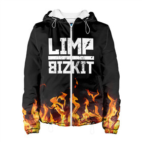 Женская куртка 3D с принтом Limp Bizkit  в Рязани, ткань верха — 100% полиэстер, подклад — флис | прямой крой, подол и капюшон оформлены резинкой с фиксаторами, два кармана без застежек по бокам, один большой потайной карман на груди. Карман на груди застегивается на липучку | bizkit | limp | limp bizkit | music | rock | бизкиты | лимп бизкит | лимпы | липкие письки | музыка | рок