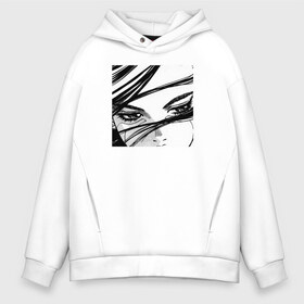 Мужское худи Oversize хлопок с принтом sad eyes в Рязани, френч-терри — 70% хлопок, 30% полиэстер. Мягкий теплый начес внутри —100% хлопок | боковые карманы, эластичные манжеты и нижняя кромка, капюшон на магнитной кнопке | Тематика изображения на принте: anime | eyes | manga | sad | аниме | аниме девушка | грустные глаза | грустный взгляд | грусть | манга