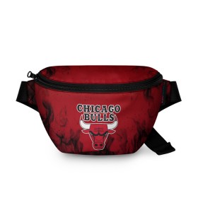 Поясная сумка 3D с принтом CHICAGO BULLS в Рязани, 100% полиэстер | плотная ткань, ремень с регулируемой длиной, внутри несколько карманов для мелочей, основное отделение и карман с обратной стороны сумки застегиваются на молнию | 23 | bright | bulls | chicago bulls | fire | flame | heat | jordan | light | logo | michael jordan | nba | paris saint germain | psg | red | sport | wildfire | быки | джордан | искры | лого | майкл джордан | огненный | огонь | пламя | пожар