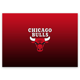 Поздравительная открытка с принтом CHICAGO BULLS в Рязани, 100% бумага | плотность бумаги 280 г/м2, матовая, на обратной стороне линовка и место для марки
 | Тематика изображения на принте: bulls | chicago | chicago bulls | nba | red bulls | usa | америка | быки | нба | сша | чикаго буллс