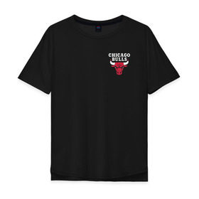 Мужская футболка хлопок Oversize с принтом CHICAGO BULLS (НА СПИНЕ) в Рязани, 100% хлопок | свободный крой, круглый ворот, “спинка” длиннее передней части | bulls | chicago | chicago bulls | nba | red bulls | usa | америка | быки | нба | сша | чикаго буллс