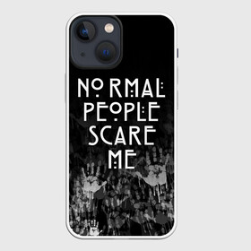 Чехол для iPhone 13 mini с принтом AHS | AMERICAN HORROR STORY в Рязани,  |  | ahs | american horror story | normal people scare me | американская история ужасов | нормальные люди пугают меня | сериал