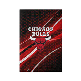 Обложка для паспорта матовая кожа с принтом CHICAGO BULLS в Рязани, натуральная матовая кожа | размер 19,3 х 13,7 см; прозрачные пластиковые крепления | Тематика изображения на принте: bulls | chicago | chicago bulls | nba | red bulls | usa | америка | быки | нба | сша | чикаго буллс