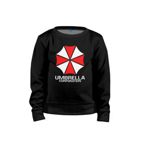 Детский свитшот хлопок с принтом UMBRELLA CORP в Рязани, 100% хлопок | круглый вырез горловины, эластичные манжеты, пояс и воротник | ada wong | biohazard | leon | nemesis | project resistance | raccoon city | re | re3 | resident evil | resident evil 3 | rpd | stars | umbrella | ада вонг | амбрелла | немезис | ужасы