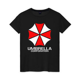 Женская футболка хлопок с принтом UMBRELLA CORP в Рязани, 100% хлопок | прямой крой, круглый вырез горловины, длина до линии бедер, слегка спущенное плечо | ada wong | biohazard | leon | nemesis | project resistance | raccoon city | re | re3 | resident evil | resident evil 3 | rpd | stars | umbrella | ада вонг | амбрелла | немезис | ужасы