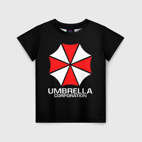 Детская футболка 3D с принтом UMBRELLA CORP | АМБРЕЛЛА КОРП в Рязани, 100% гипоаллергенный полиэфир | прямой крой, круглый вырез горловины, длина до линии бедер, чуть спущенное плечо, ткань немного тянется | ada wong | biohazard | leon | nemesis | project resistance | raccoon city | re | re3 | resident evil | resident evil 3 | rpd | stars | umbrella | ада вонг | амбрелла | немезис | ужасы