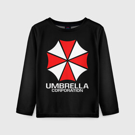 Детский лонгслив 3D с принтом UMBRELLA CORP | АМБРЕЛЛА КОРП в Рязани, 100% полиэстер | длинные рукава, круглый вырез горловины, полуприлегающий силуэт
 | ada wong | biohazard | leon | nemesis | project resistance | raccoon city | re | re3 | resident evil | resident evil 3 | rpd | stars | umbrella | ада вонг | амбрелла | немезис | ужасы