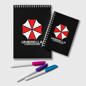 Блокнот с принтом UMBRELLA CORP в Рязани, 100% бумага | 48 листов, плотность листов — 60 г/м2, плотность картонной обложки — 250 г/м2. Листы скреплены удобной пружинной спиралью. Цвет линий — светло-серый
 | Тематика изображения на принте: ada wong | biohazard | leon | nemesis | project resistance | raccoon city | re | re3 | resident evil | resident evil 3 | rpd | stars | umbrella | ада вонг | амбрелла | немезис | ужасы