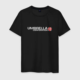 Мужская футболка хлопок с принтом UMBRELLA CORP в Рязани, 100% хлопок | прямой крой, круглый вырез горловины, длина до линии бедер, слегка спущенное плечо. | ada wong | biohazard | leon | nemesis | project resistance | raccoon city | re | re3 | resident evil | resident evil 3 | rpd | stars | umbrella | ада вонг | амбрелла | немезис | ужасы