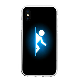 Чехол для iPhone XS Max матовый с принтом Portal в Рязани, Силикон | Область печати: задняя сторона чехла, без боковых панелей | portal | игра | футболка | чёрный