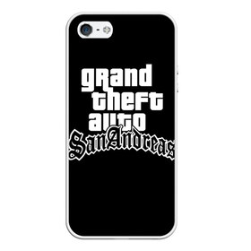 Чехол для iPhone 5/5S матовый с принтом GTA San Andreas в Рязани, Силикон | Область печати: задняя сторона чехла, без боковых панелей | gta | sa | sanandreas | футболка | чёрный