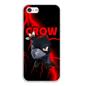 Чехол для iPhone 5/5S матовый с принтом Brawl Stars CROW в Рязани, Силикон | Область печати: задняя сторона чехла, без боковых панелей | 8 bit | 8 бит | brawl | brawl stars | crow | leon | stars | бравл | бравл старс | браво старс | игра | компьютерная | кров | леон | онлайн | старс