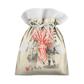 Подарочный 3D мешок с принтом Принцесса Мононоке в Рязани, 100% полиэстер | Размер: 29*39 см | Тематика изображения на принте: eboshi | ghibli | hayao | hime | lady | miyazaki | mononoke | princess | studio | аситака | волчица | гибли | дух леса | мононоке | моро | сан