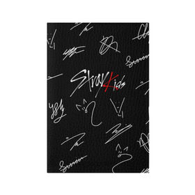 Обложка для паспорта матовая кожа с принтом STRAY KIDS в Рязани, натуральная матовая кожа | размер 19,3 х 13,7 см; прозрачные пластиковые крепления | skz | stray kids | бан чан | ли ноу | скз | стрей кидс | сынмин | уджин | феликс | хан | хёджин | чанбин