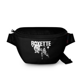 Поясная сумка 3D с принтом Roxette в Рязани, 100% полиэстер | плотная ткань, ремень с регулируемой длиной, внутри несколько карманов для мелочей, основное отделение и карман с обратной стороны сумки застегиваются на молнию | Тематика изображения на принте: pop | rock | roxette | мари фредрикссон | пер гессле | поп | поп рок. евро поп | рок | роксет | роксэт