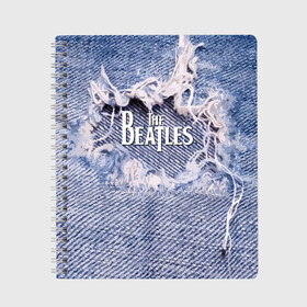 Тетрадь с принтом The Beatles в Рязани, 100% бумага | 48 листов, плотность листов — 60 г/м2, плотность картонной обложки — 250 г/м2. Листы скреплены сбоку удобной пружинной спиралью. Уголки страниц и обложки скругленные. Цвет линий — светло-серый
 | england | group | jeans | legend | liverpool | music | rock | the beatles | англия | битлз | группа | джинса | легенда | ливерпуль | музыка | рок