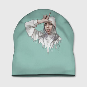 Шапка 3D с принтом Billie Eilish Mint Art в Рязани, 100% полиэстер | универсальный размер, печать по всей поверхности изделия | bad | bad guy | billi | billie | billie eilish | eilish | good girl | music | swag | айлиш | беляш | били | били айлиш | билли | билли айлиш | билли эйлиш | биляш | музка | певица | эйлиш