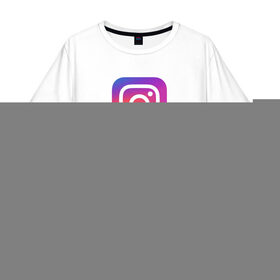 Мужская футболка хлопок Oversize с принтом INSTAGRAM в Рязани, 100% хлопок | свободный крой, круглый ворот, “спинка” длиннее передней части | insta | instagram | instagramm | social | видео | инста | инстаграм | инстаграмм | приложение | социальная сеть | фото