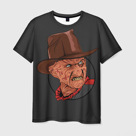 Мужская футболка 3D с принтом Freddy Krueger в Рязани, 100% полиэфир | прямой крой, круглый вырез горловины, длина до линии бедер | freddy krueger | friday the 13th | пятница 13 | фредди крюгер