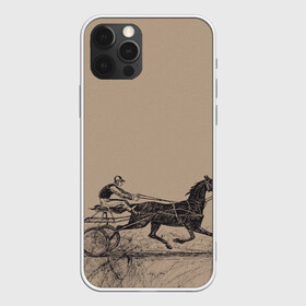 Чехол для iPhone 12 Pro Max с принтом лошадь с колесницей в Рязани, Силикон |  | животные | конный спорт | конь | лошадь | наездник | спорт