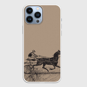 Чехол для iPhone 13 Pro Max с принтом лошадь с колесницей в Рязани,  |  | Тематика изображения на принте: животные | конный спорт | конь | лошадь | наездник | спорт