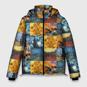 Мужская зимняя куртка 3D с принтом Картины Ван Гога в Рязани, верх — 100% полиэстер; подкладка — 100% полиэстер; утеплитель — 100% полиэстер | длина ниже бедра, свободный силуэт Оверсайз. Есть воротник-стойка, отстегивающийся капюшон и ветрозащитная планка. 

Боковые карманы с листочкой на кнопках и внутренний карман на молнии. | i cant hear the haters | van gogh | ван гог | ван гоги | звездная ночь | ирисы | картины ван гог | картины ван гога | пшеничное поле с кипарисами | солнечный лучик | художник