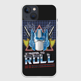 Чехол для iPhone 13 с принтом Трансформеры Roll в Рязани,  |  | bumblebee | transformers | автоботы | бамблби | мегатрон | оптимус прайм | роботы | трансформеры