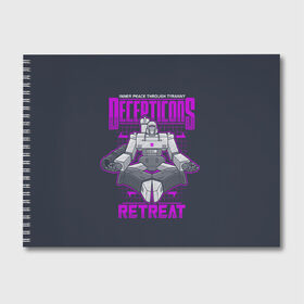 Альбом для рисования с принтом Трансформеры Decepticons в Рязани, 100% бумага
 | матовая бумага, плотность 200 мг. | Тематика изображения на принте: bumblebee | transformers | автоботы | бамблби | мегатрон | оптимус прайм | роботы | трансформеры