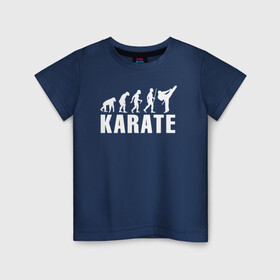 Детская футболка хлопок с принтом Karate Evolution в Рязани, 100% хлопок | круглый вырез горловины, полуприлегающий силуэт, длина до линии бедер | боевое искусство | боец | карате | каратэ | каратэ боец | каратэ воин | каратэ до | карте кёкусинкай | кёкусинкай | киокусинкай | пустая рука | путь пустой руки | рука тан | самооборона