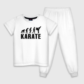 Детская пижама хлопок с принтом Karate Evolution в Рязани, 100% хлопок |  брюки и футболка прямого кроя, без карманов, на брюках мягкая резинка на поясе и по низу штанин
 | боевое искусство | боец | карате | каратэ | каратэ боец | каратэ воин | каратэ до | карте кёкусинкай | кёкусинкай | киокусинкай | пустая рука | путь пустой руки | рука тан | самооборона
