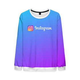 Мужской свитшот 3D с принтом INSTAGRAM GRADIENT в Рязани, 100% полиэстер с мягким внутренним слоем | круглый вырез горловины, мягкая резинка на манжетах и поясе, свободная посадка по фигуре | Тематика изображения на принте: insta | instagram | instagramm | social | видео | инста | инстаграм | инстаграмм | приложение | социальная сеть | фото