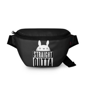 Поясная сумка 3D с принтом Тоторо Straight outta dream в Рязани, 100% полиэстер | плотная ткань, ремень с регулируемой длиной, внутри несколько карманов для мелочей, основное отделение и карман с обратной стороны сумки застегиваются на молнию | anime | hayao miyazaki | japanese | meme | miyazaki | piano | studio ghibli | tokyo | totoro | гибли | котобус | мой | сосед | сусуватари | тонари | тоторо | хаяо миядзаки