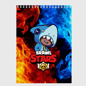 Скетчбук с принтом Brawl Stars LEON SHARK в Рязани, 100% бумага
 | 48 листов, плотность листов — 100 г/м2, плотность картонной обложки — 250 г/м2. Листы скреплены сверху удобной пружинной спиралью | 8 bit | 8 бит | brawl | brawl stars | crow | leon | shark | stars | акула | бравл | бравл старс | браво старс | игра | компьютерная | кров | леон | леон акула | онлайн | старс | шарк