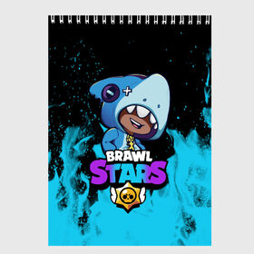 Скетчбук с принтом Brawl Stars LEON SHARK в Рязани, 100% бумага
 | 48 листов, плотность листов — 100 г/м2, плотность картонной обложки — 250 г/м2. Листы скреплены сверху удобной пружинной спиралью | 8 bit | 8 бит | brawl | brawl stars | crow | leon | shark | stars | акула | бравл | бравл старс | браво старс | игра | компьютерная | кров | леон | леон акула | онлайн | старс | шарк