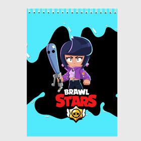 Скетчбук с принтом BRAWL STARS BIBI в Рязани, 100% бумага
 | 48 листов, плотность листов — 100 г/м2, плотность картонной обложки — 250 г/м2. Листы скреплены сверху удобной пружинной спиралью | bib | brawl stars | bull | colt | crow | leon | leon shark | moba | sally leon | shark | акула | берли | биби | бравл старс | ворон | жанр | игра | кольт | леон | леон акула | нита | спайк | шелли