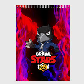 Скетчбук с принтом Brawl Stars CROW в Рязани, 100% бумага
 | 48 листов, плотность листов — 100 г/м2, плотность картонной обложки — 250 г/м2. Листы скреплены сверху удобной пружинной спиралью | 8 bit | 8 бит | brawl | brawl stars | crow | leon | shark | stars | акула | бравл | бравл старс | браво старс | игра | компьютерная | кров | леон | леон акула | онлайн | старс | шарк