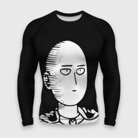 Мужской рашгард 3D с принтом Сайтама на черном фоне в Рязани,  |  | one punch man | onepunchman | oppai | saitama | ван панч мен | ванпанчмен | макото миядзаки | сайтама | человек один удар