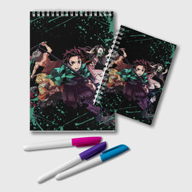 Блокнот с принтом DEMON SLAYER KIMETSU NO YAIBA КЛИНОК РАССЕКАЮЩИЙ ДЕМОНОВ в Рязани, 100% бумага | 48 листов, плотность листов — 60 г/м2, плотность картонной обложки — 250 г/м2. Листы скреплены удобной пружинной спиралью. Цвет линий — светло-серый
 | Тематика изображения на принте: demon slayer | kimetsu no yaiba | nezuko | shinobu | slayer | tanjiro | zenitsu | гию томиока | зенитсу | зенитцу | иноске хашибира | клинок рассекающий демонов | незуко | танджиро | шинобу кочо