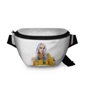 Поясная сумка 3D с принтом BILLIE EILISH в Рязани, 100% полиэстер | плотная ткань, ремень с регулируемой длиной, внутри несколько карманов для мелочей, основное отделение и карман с обратной стороны сумки застегиваются на молнию | ayelish | bad guy | bellyache | bilie eilish | bilie elish | billie | billie eilish | eilish | electronic | elish | music | били айлиш | билли айлиш | эйлиш | элиш