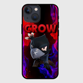 Чехол для iPhone 13 mini с принтом Brawl Stars CROW в Рязани,  |  | Тематика изображения на принте: 8 bit | 8 бит | brawl | brawl stars | crow | leon | shark | stars | акула | бравл | бравл старс | браво старс | игра | компьютерная | кров | леон | леон акула | онлайн | старс | шарк