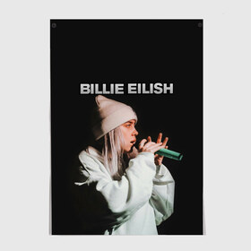 Постер с принтом BILLIE EILISH в Рязани, 100% бумага
 | бумага, плотность 150 мг. Матовая, но за счет высокого коэффициента гладкости имеет небольшой блеск и дает на свету блики, но в отличии от глянцевой бумаги не покрыта лаком | ayelish | bad guy | bellyache | bilie eilish | bilie elish | billie | billie eilish | eilish | electronic | elish | music | били айлиш | билли айлиш | эйлиш | элиш