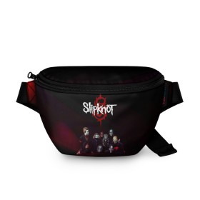 Поясная сумка 3D с принтом Slipknot в Рязани, 100% полиэстер | плотная ткань, ремень с регулируемой длиной, внутри несколько карманов для мелочей, основное отделение и карман с обратной стороны сумки застегиваются на молнию | slipknot | металл | музыка | рок | слипкнот