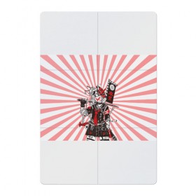 Магнитный плакат 2Х3 с принтом Убийца розового солнца в Рязани, Полимерный материал с магнитным слоем | 6 деталей размером 9*9 см | Тематика изображения на принте: аниме | арт | девочка | маска | меч | солнце | якудза | япония