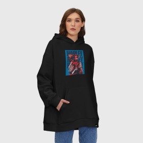 Худи SuperOversize хлопок с принтом Harley Quinn Harley Quinn в Рязани, 70% хлопок, 30% полиэстер, мягкий начес внутри | карман-кенгуру, эластичная резинка на манжетах и по нижней кромке, двухслойный капюшон
 | birds of prey | harley quinn | марго робби | потрясающая история харли квин | харли квин | хищные птицы