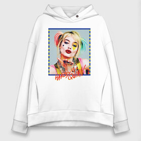 Женское худи Oversize хлопок с принтом Harley Quinn XX в Рязани, френч-терри — 70% хлопок, 30% полиэстер. Мягкий теплый начес внутри —100% хлопок | боковые карманы, эластичные манжеты и нижняя кромка, капюшон на магнитной кнопке | birds of prey | harley quinn | марго робби | потрясающая история харли квин | харли квин | хищные птицы