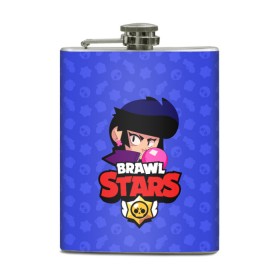 Фляга с принтом BRAWL STARS BIBI в Рязани, металлический корпус | емкость 0,22 л, размер 125 х 94 мм. Виниловая наклейка запечатывается полностью | Тематика изображения на принте: bibi | brawl stars | brock | bull | crow | dinomike | el primo | leon | mobile game | nita | poko | ricochet | stars | tara | бравл старс | ворон | леон | мобильные игры