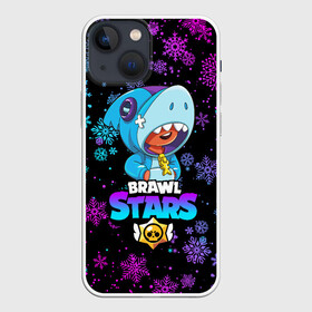 Чехол для iPhone 13 mini с принтом BRAWL STARS LEON НОВОГОДНИЙ в Рязани,  |  | brawl stars | brawl stars новогодний | christmas | crow | leon | leon shark | new year | shark | stars | акула | ворон | леон | леон акула | новогодний | новый год | спайк